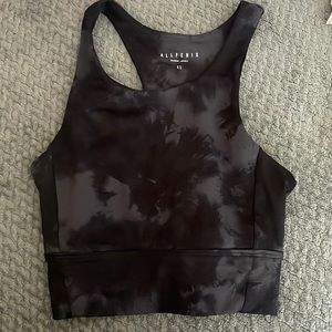 Black and gray tiedye athletic tank top